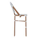 White & Navy/Natural Frame |#| 2 Pack All-Weather Commercial Paris Stools with Bamboo Print Frame-White/Navy
