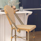 Natural & White/Light Natural Frame |#| 2 Pack All-Weather Commercial Paris Stools with Bamboo Print Frame-Natural/White