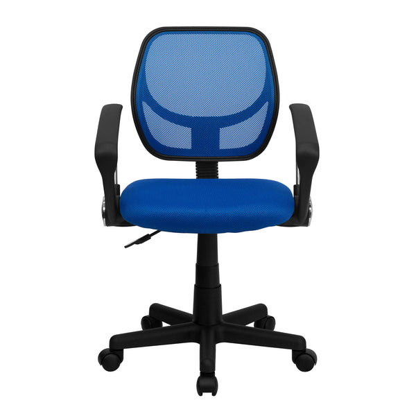 Black |#| Low Back Black Mesh Swivel Task Office Chair with Curved Square Back and Arms