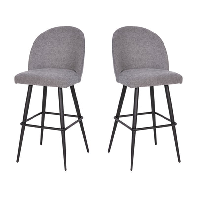Lyla Commercial Grade Modern Armless Barstools with Contoured Backrest, Steel Frame and Integrated Footrest - Set of 2 - View 1
