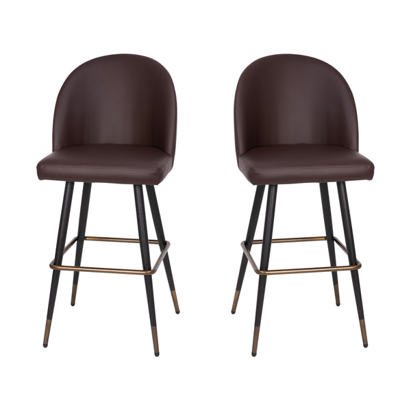 Brown LeatherSoft |#| Commercial Grade 30inch Armless Barstool with Contoured Back in Brown LeatherSoft