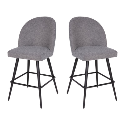 Lyla Set of 2 Commercial Modern Armless Counter Stools with Contoured Backrests, Steel Frames and Footrests-Set of 2 - View 1