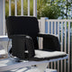 Extra Wide Foldable Reclining Heated Stadium Chair with Backpack Straps - Black
