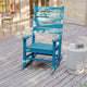 Blue |#| Classic Commercial Grade Outdoor All-Weather HDPE Rocking Chair in Blue