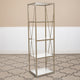4 Shelf 64inchH Cross Brace Glass Bookcase in Matte Gold - Tempered Glass Shelves