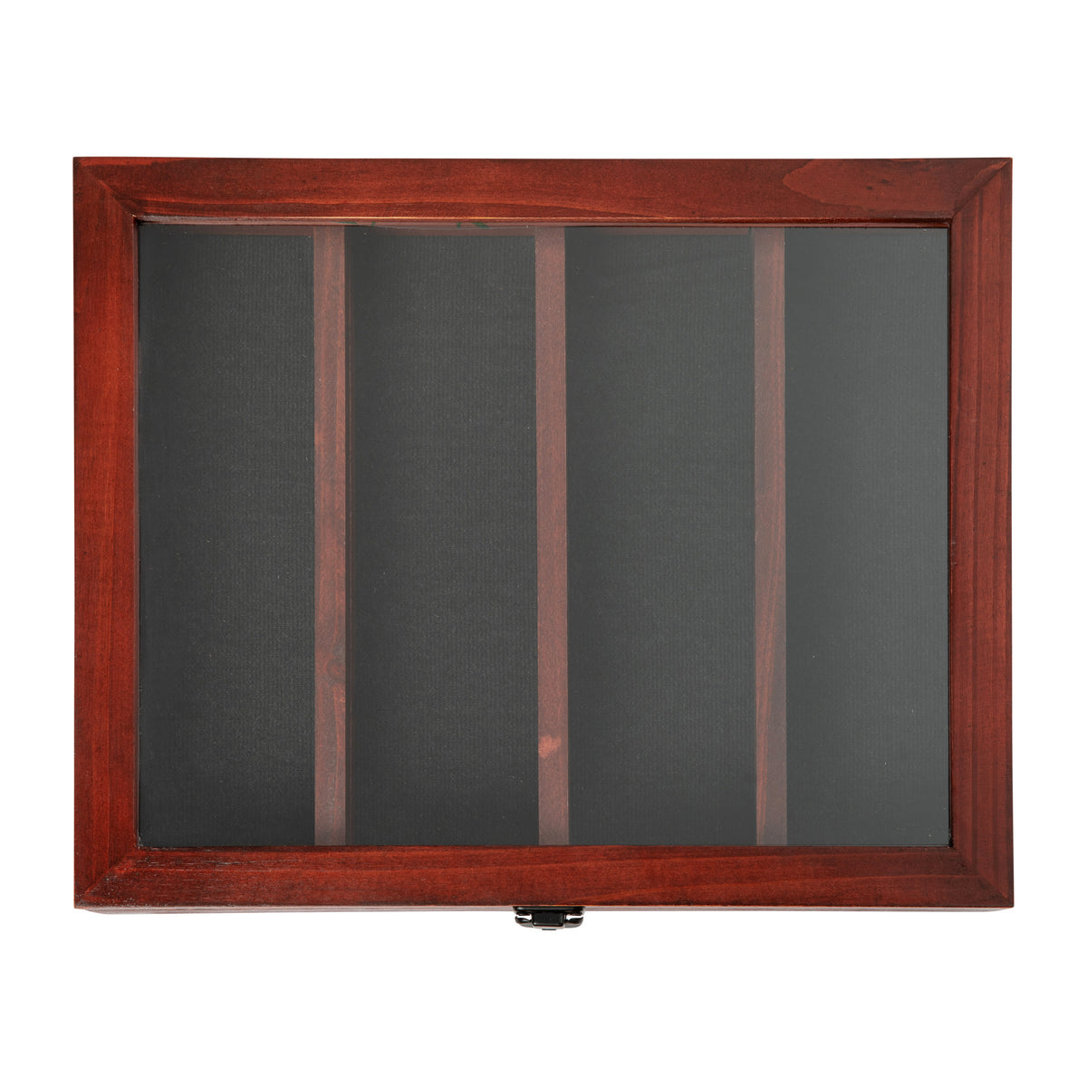 Mahogany,11.5"W x 2.75"D x 14"H |#| Wooden Medals Display Case with 3 Removable Shelves in Mahogany - 11x14