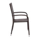 Espresso |#| Indoor/Outdoor Stacking Steel Framed Espresso Wicker Dining Armchairs - 2 Pack