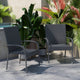 Gray |#| Indoor/Outdoor Stacking Steel Framed Gray Wicker Dining Armchairs - 2 Pack