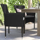 Black/Gray |#| Indoor/Outdoor Black Wicker Wrapped Steel Frame Patio Chairs & Cream Cushions