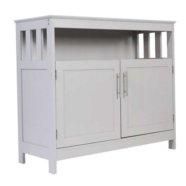 Gray |#| Classic Sideboard and Buffet Cabinet with Open and Closed Storage - Gray