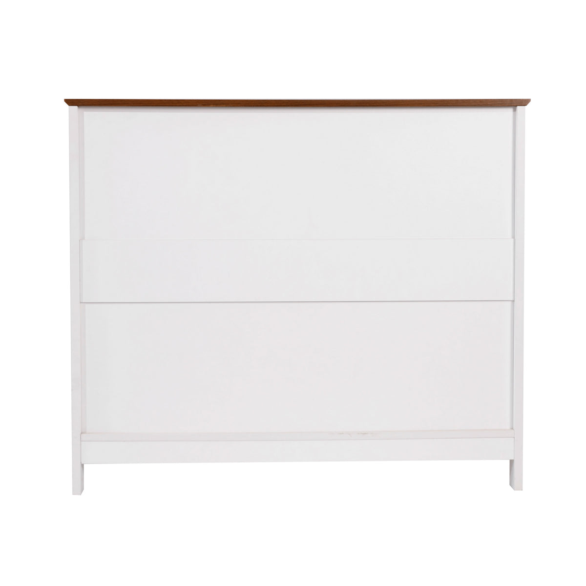 Walnut Top/White Frame |#| Classic Sideboard and Buffet Cabinet with Open and Closed Storage - White/Walnut