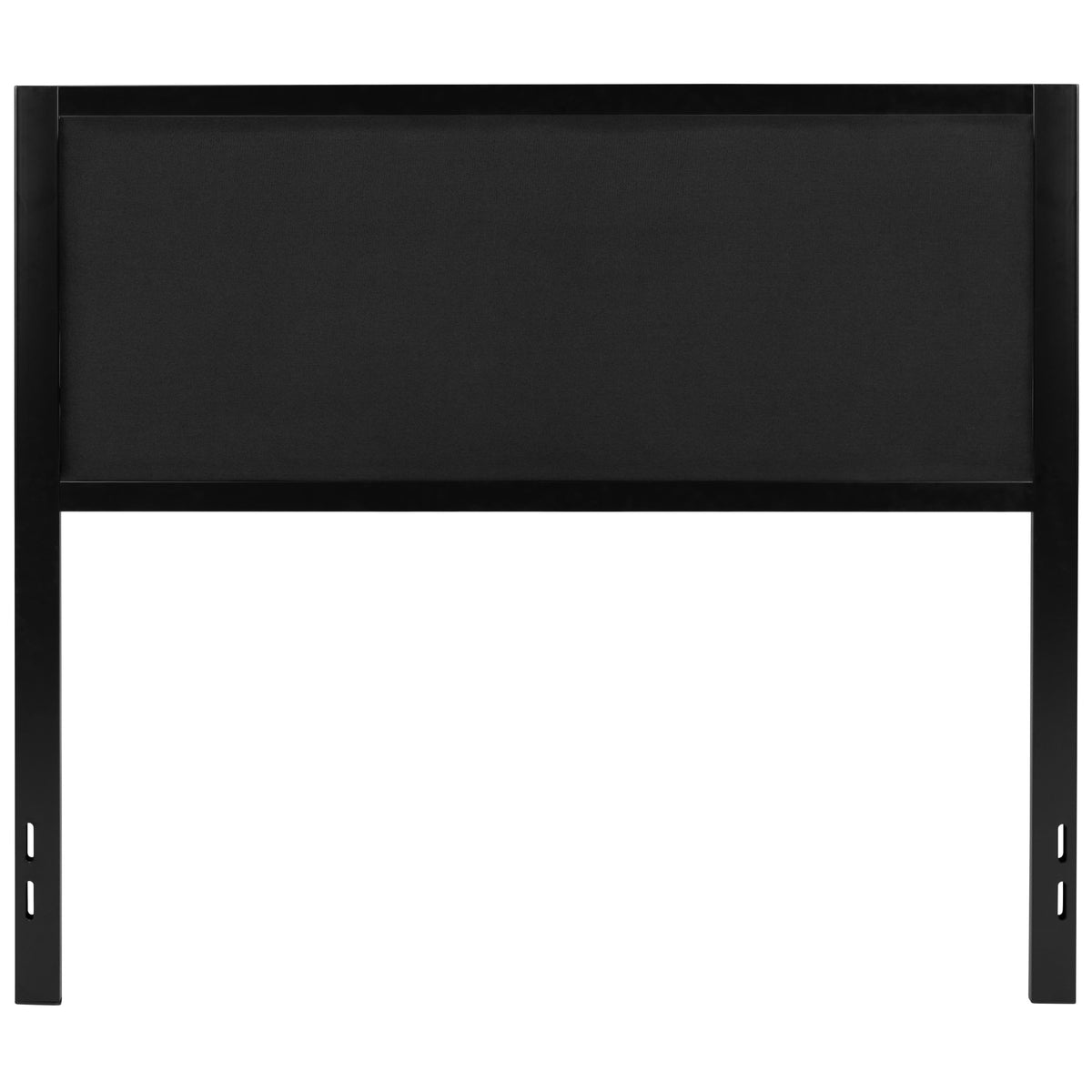 Black,Full |#| Full Size Upholstered Metal Panel Headboard in Black Fabric
