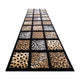 3' x 10' |#| Wildlife Animal Print Area Rug with Raised Squares - Black Background - 3' x 10'