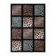 5' x 7' |#| Wildlife Animal Print Area Rug with Raised Squares - Black Background - 5' x 7'