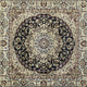 Black,5' Square |#| Multipurpose Black Persian Style Olefin Medallion Motif Area Rug - 5x5 Square