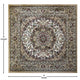 Ivory,7' Square |#| Multipurpose Ivory Persian Style Olefin Medallion Motif Area Rug - 7x7 Square