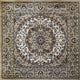 Ivory,5' Square |#| Multipurpose Ivory Persian Style Olefin Medallion Motif Area Rug - 5x5 Square