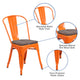 Orange |#| Orange Metal Stackable Chair with Wood Seat - Restaurant Chair - Bistro Chair