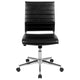 Black |#| Mid-Back Armless Black LeatherSoft Ribbed Executive Swivel Office Chair