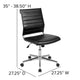 Black |#| Mid-Back Armless Black LeatherSoft Ribbed Executive Swivel Office Chair