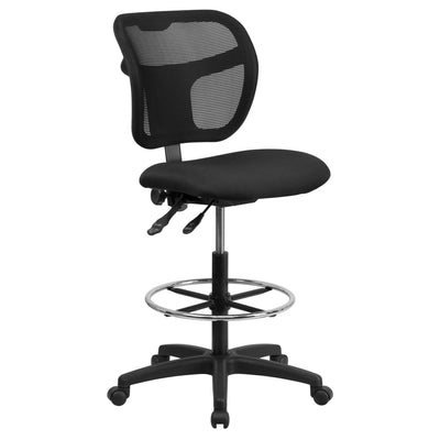 Mid-Back Mesh Drafting Chair with Back Height Adjustment - View 1