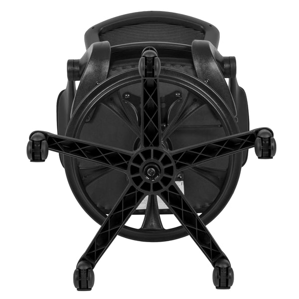 Black |#| Mid-Back Black Mesh Ergonomic Drafting Chair with Foot Ring and Flip-Up Arms