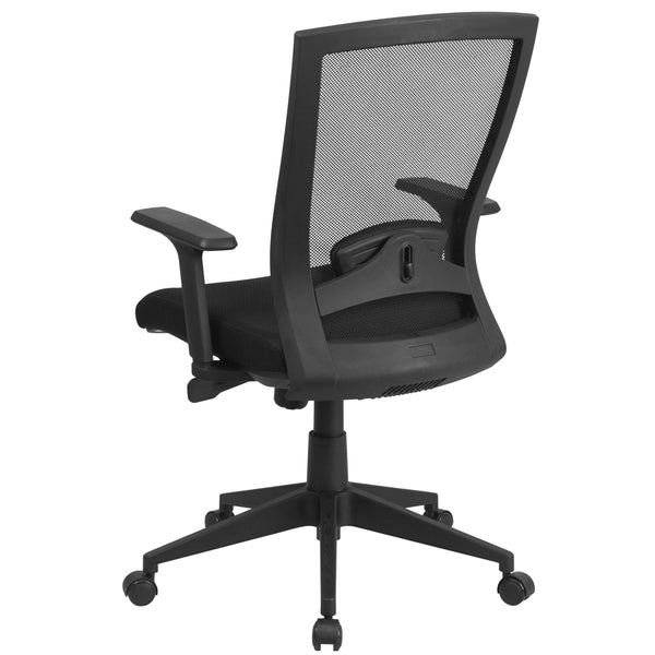 Mid-Back Black Mesh Swivel Ergonomic Office Chair with Back Angle Adjustment