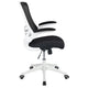 Black Mesh/White Frame |#| Mid-Back Black Mesh Ergonomic Task Office Chair, White Frame - Flip-Up Arms