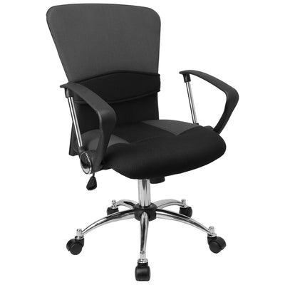 Mid-Back Mesh Swivel Task Office Chair with Adjustable Lumbar Support and Arms