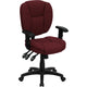 Burgundy Fabric |#| Mid-Back Burg Fabric Multifunction Swivel Office Chair w/ Pillow Top Cushioning