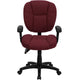 Burgundy Fabric |#| Mid-Back Burg Fabric Multifunction Swivel Office Chair w/ Pillow Top Cushioning