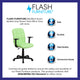 Green |#| Mid-Back Green Quilted Vinyl Swivel Task Office Chair with Arms - Home Office