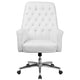 White |#| Mid-Back Traditional Tufted White LeatherSoft Executive Swivel Office Chair