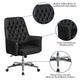 Black |#| Mid-Back Traditional Tufted Black LeatherSoft Executive Swivel Office Chair