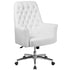 Mid-Back Traditional Tufted LeatherSoft Executive Swivel Office Chair with Arms