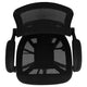 Black Mesh/Black Frame |#| Black Mid-Back Transparent Mesh Drafting Chair with Black Frame and Flip-Up Arms