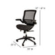 Black Mesh/Black Frame |#| Black Mid-Back Mesh Executive Office Chair with Black Frame and Flip-Up Arms