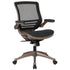 Mid-Back Transparent Mesh Executive Swivel Office Chair with Flip-Up Arms