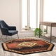 Black,5' Octagon |#| Indoor Southwestern Themed Black 5x5 Round Area Rug for Multiple Flooring Types