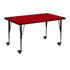 Mobile 30''W x 48''L Rectangular Thermal Laminate Activity Table - Height Adjustable Short Legs
