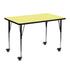 Mobile 30''W x 48''L Rectangular Thermal Laminate Activity Table - Standard Height Adjustable Legs