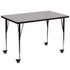 Mobile 36''W x 72''L Rectangular HP Laminate Activity Table - Standard Height Adjustable Legs
