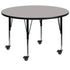 Mobile 42'' Round HP Laminate Activity Table - Height Adjustable Short Legs