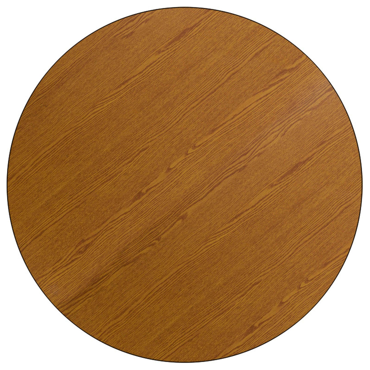Oak |#| Mobile 42inch Round Oak Thermal Laminate Activity Table - Height Adjustable Legs