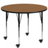 Mobile 42'' Round Thermal Laminate Activity Table - Standard Height Adjustable Legs