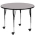 Mobile 42'' Round Thermal Laminate Activity Table - Standard Height Adjustable Legs