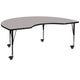 Gray |#| Mobile 48inchW x 72inchL Kidney Grey HP Laminate Adjustable Activity Table
