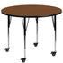 Mobile 48'' Round HP Laminate Activity Table - Standard Height Adjustable Legs