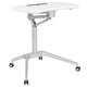 White |#| White Mobile Sit-Down, Stand-Up Ergonomic Computer Desk - Standing Desk