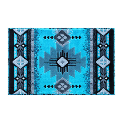 Mohave Collection Traditional Southwestern Style Area Rug - Olefin Fibers with Jute Backing - View 1
